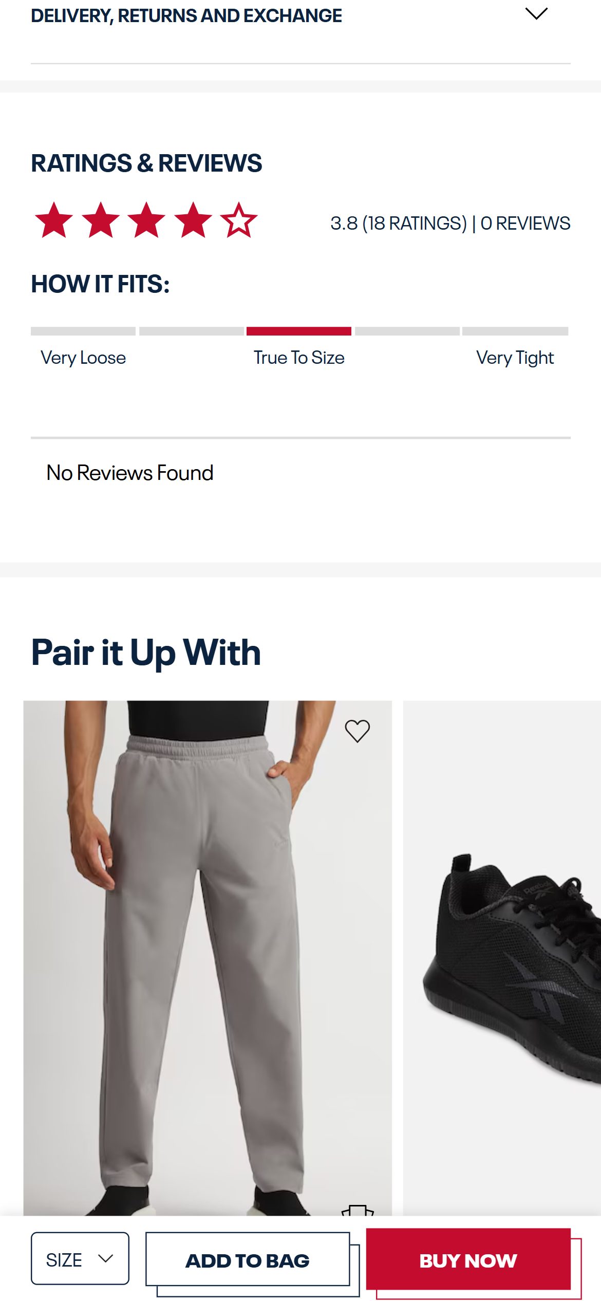 Reebok India — Mobile