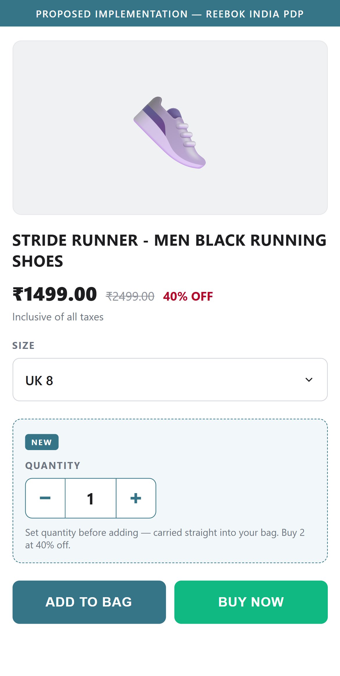 Proposed Implementation — Reebok India PDP